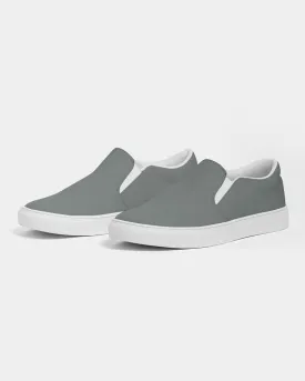 Medium Dark Green Gray Slip-On Canvas Sneakers | Men's | Medium Dark Pale Green Gray | C10M0Y10K60