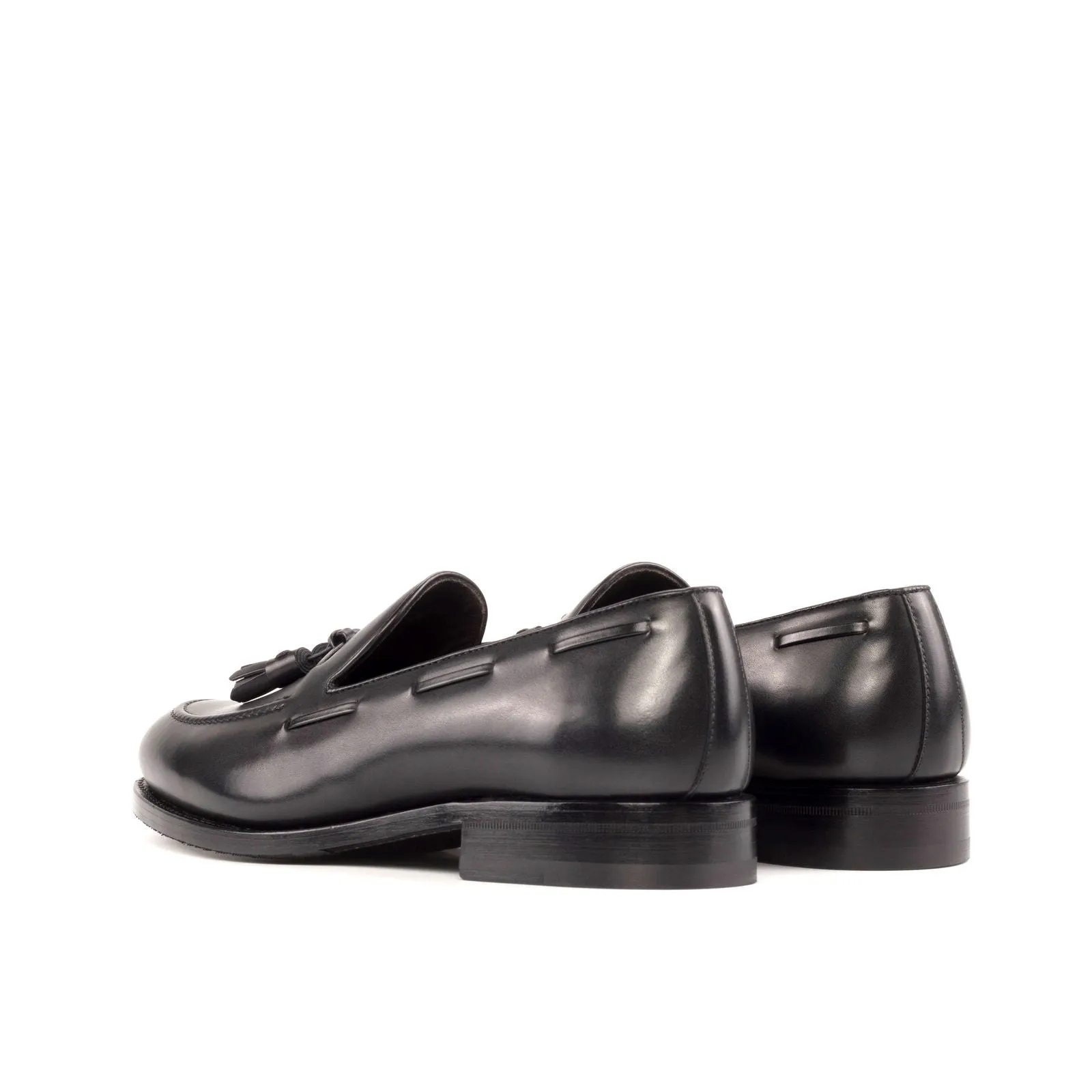 Men's Loafer Leather Shoes Goodyear Welt Wide Plus Size Black 5309